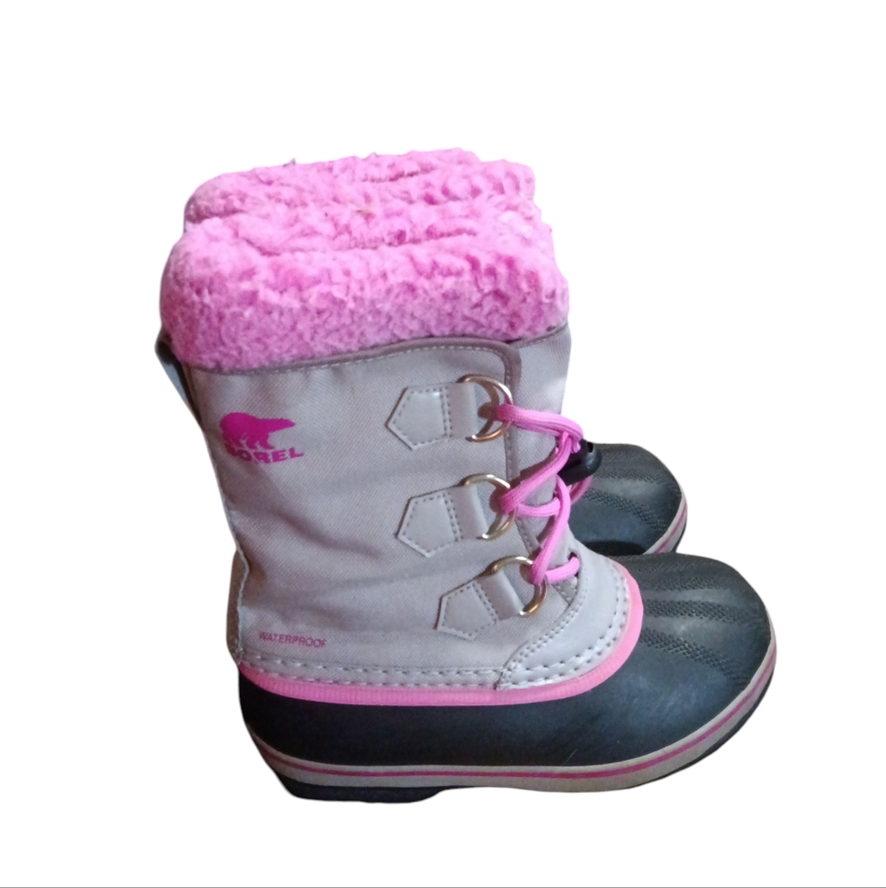 Sorel Kids Pink and Gray Snow Boots